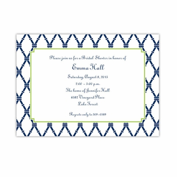boatman geller bamboo navy & green large flat notecard