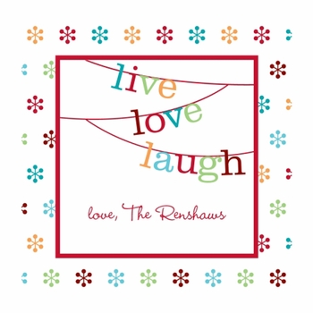 boatman geller banner live love laugh square sticker