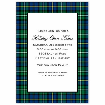 boatman geller black watch plaid large flat notecard
