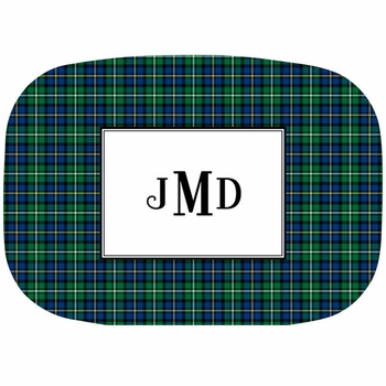 boatman geller black watch plaid platters