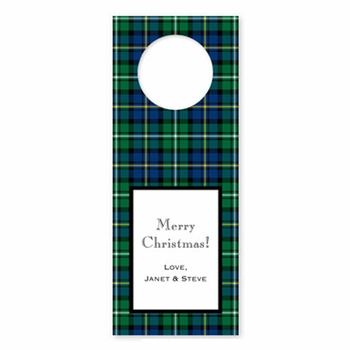 boatman geller black watch plaid wine tags