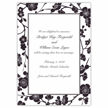 boatman geller blossom black large flat with ribbon notecard