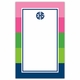boatman geller bold stripe pink, green & navy notepad