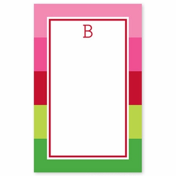 boatman geller bold stripe pink & green notepad