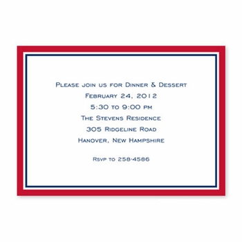 boatman geller border red & navy stationery/announcement