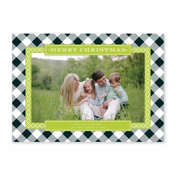 boatman geller buffalo check black & kiwi photocard