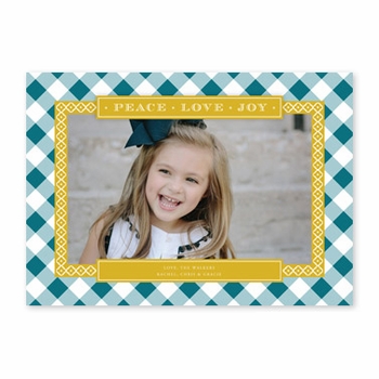 boatman geller buffalo check sea & yellow photocard
