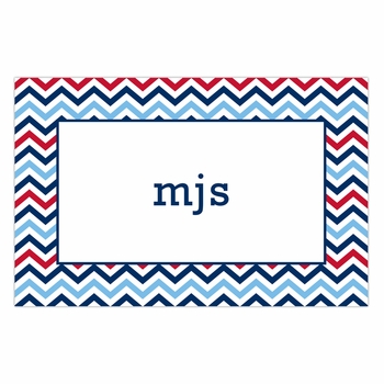 boatman geller chevron blue & red disposable placemats