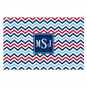 boatman geller chevron blue & red disposable placemats