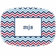 boatman geller chevron blue & red platters