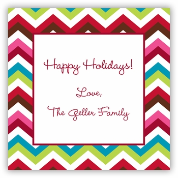 boatman geller chevron holiday square sticker