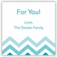 boatman geller chevron ombre teal square sticker