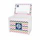 boatman geller chevron pink, navy & lime recipe box