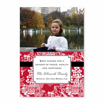 boatman geller chinoiserie red photocard