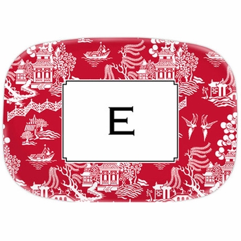 boatman geller chinoiserie red platters