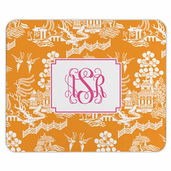 boatman geller chinoiserie tangerine mouse pad