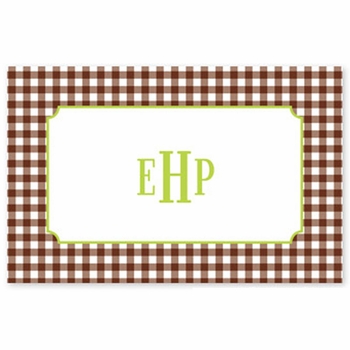 boatman geller classic check chocolate placemat