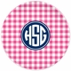 boatman geller classic check raspberry plate