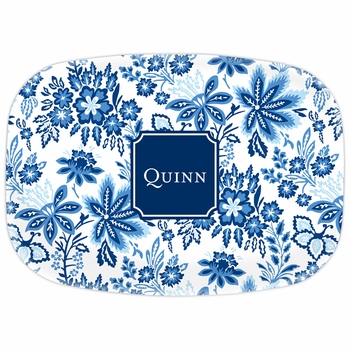 boatman geller classic floral blue platter