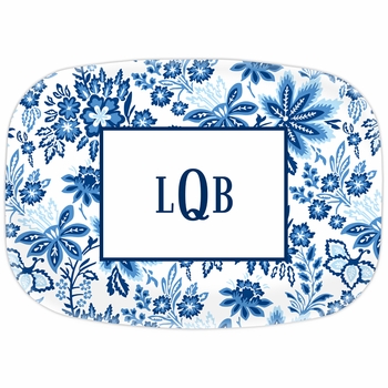 boatman geller classic floral blue platter