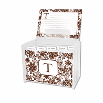 boatman geller classic floral brown recipe box