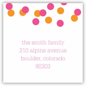 boatman geller confetti pink & orange square sticker