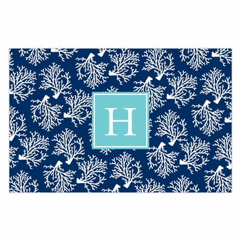 boatman geller coral repeat navy disposable placemats