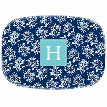 boatman geller coral repeat navy platter