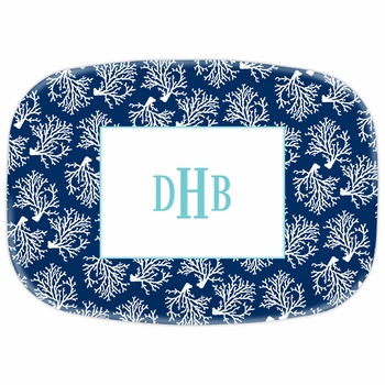 boatman geller coral repeat navy platter