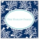 boatman geller coral repeat navy square sticker