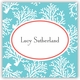 boatman geller coral repeat teal square sticker