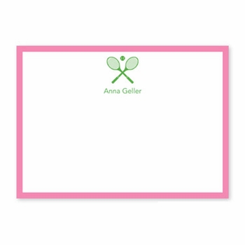 boatman geller crossed racquets kelly flat notecard