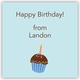 boatman geller cupcake sky square sticker