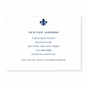 boatman geller fleur de lis navy flat notecard