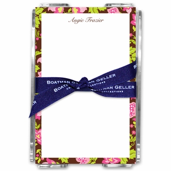 boatman geller floral brown acrylic note sheets