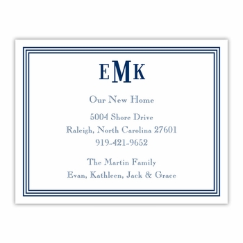 boatman geller grand border navy small flat notecard