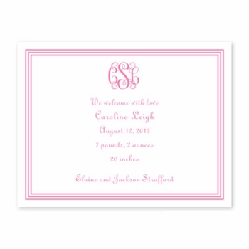 boatman geller grand border pink small flat notecard
