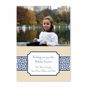 boatman geller greek key band navy photocard