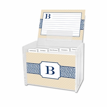 boatman geller greek key band navy recipe box