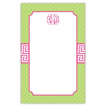 boatman geller greek key band pink notepad
