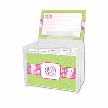 boatman geller greek key band pink recipe box