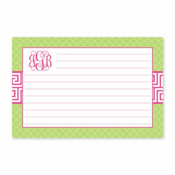 boatman geller greek key band pink recipe card