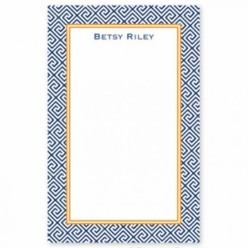 boatman geller greek key navy notepad