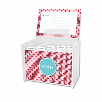 boatman geller greek key navy recipe box