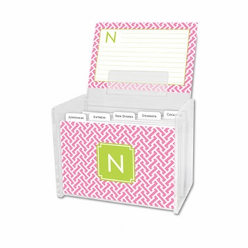 boatman geller greek key navy recipe box