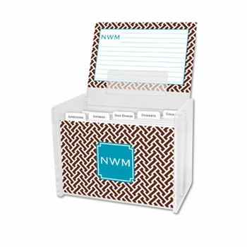 boatman geller greek key navy recipe box