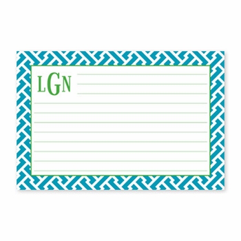 boatman geller greek key navy recipe card