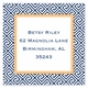 boatman geller greek key navy square sticker