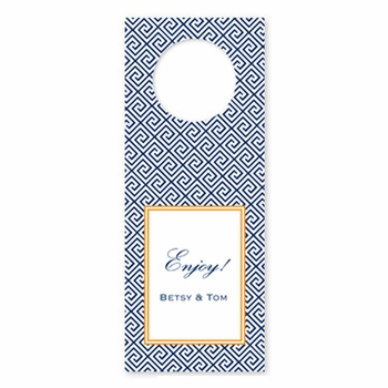 boatman geller greek key navy wine tags