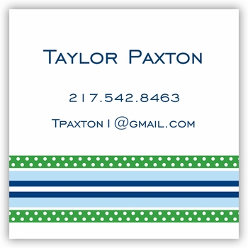 boatman geller grosgrain ribbon blue & green square sticker
